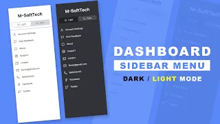 Responsive Sidebar Menu in HTML CSS JavaScript Mode