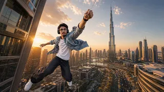 Spider Ali in Dubai Down town burj khalifa