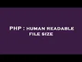 PHP human readable file size