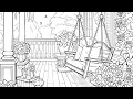 Summer Porch Coloring Book Escape ASMR-Inspired Color by Number with Blooming Calm