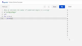 to calculate the number of digits in a string