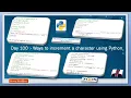 Day 100 Ways to increment a character using Python
