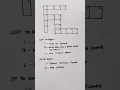 Crossword puzzle easy and simple