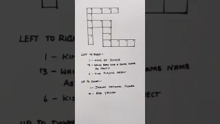 Crossword puzzle easy and simple