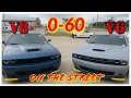 V6 GT vs V8 RT Challenger - 0-60 on the Street