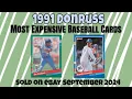 1991 Donruss Most Expensive eBay Sales Baseball Cards - September 2024