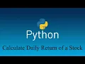 Calculate a Daily Return of a stock in Python