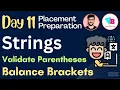 Strings - Validate Parentheses in telugu Balance Brackets DSA in Telugu Vamsi Bhavani