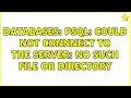 Databases psql Could not connnect to the server No such file or directory