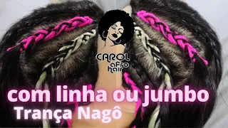 Como Fazer Trança Nagô Lateral Meia Tiara Com Linha ou Jumbo |Por Ana Rodrigues