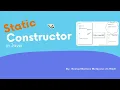 Static constructor in java
