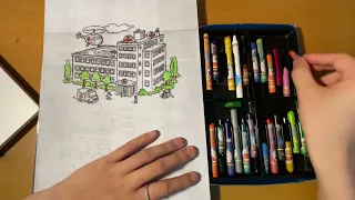 Hello everyone, today I will color a picture of a remote hospital with an airport.