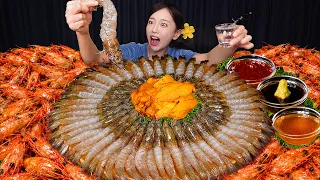 신선한 우니 살아있는 생 새우회 🦐 통째로 먹어봤습니다 Live Shrimp Sashimi & Fresh Uni Mukbang Ssoyoung