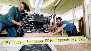 One Diesel Engine, One VERY Tight Space!! (MJ Sailing – Episode 371)
