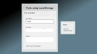 JavaScript Form using Local storage