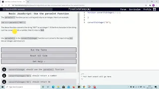 Lesson 106 - using parseInt function