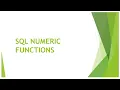 SQL Server Numeric Functions with Examples Complete SQL Tutorial