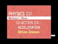 1D Motion 04 - Acceleration