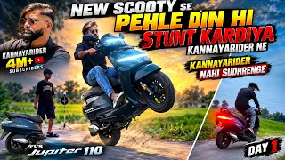 🔥😲New scooty se 😳pehle hi din 😱stunt kardiya  #kannayarider #vlog