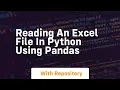 reading an excel file in python using pandas