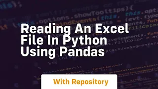 reading an excel file in python using pandas