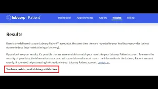 LabCorp Online - Can t See Test Results or Bill s