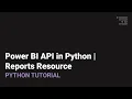 Power BI in Python Reports
