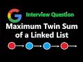 Maximum Twin Sum of a Linked List - Leetcode 2130