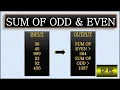 BlueJ Print the sum of odd and even numbers of an array Transistor World