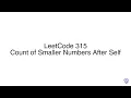 LeetCode 315 Count of Smaller Numbers After Self