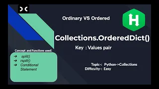 OrderedDict Problem HackerRank Python Collections OrderedDict