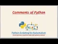 Complete Python Scripting what is comment and how to comment a line