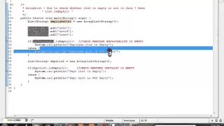 TAMIL JAVA UTIL ARRAYLIST ISEMPTY METHOD EXAMPLE DEMO