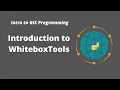 Intro to GIS Programming Week 10 Introduction to WhiteboxTools for Watershed Analysis