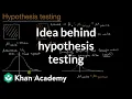 Idea behind hypothesis testing Probability and Statistics Khan Academy