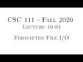 C Programming Fall 2020 - Lecture 10 04