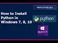 How to Install Python on Windows 7 8 10 Tutorial Beginners phpexpertise com