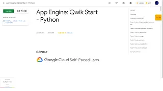 Qwiklabs App Engine Qwik Start - Python GSP067