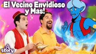 Cuentos para Dormir 🌙 Aladino, El Vecino Envidioso y Gachas Dulces | Cuentos de Hadas en Español