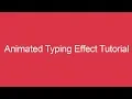 JQuery Animation Tutorial How to Create Animated Typing Effect with Typed JS 2019