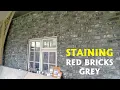 Painting red bricks grey using LimeLike Fossil Grey Dover White and Charcoal brick stain