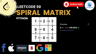 Leetcode 59 Spiral Matrix II - Python