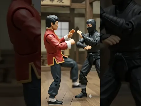 The battle between the Kung Fu master and the Ninja