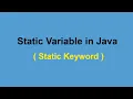 static Variables in Java Static Keyword in Java coded fork