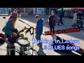 Lagu 3 BLUES songs with LOOPER on the street in Larissa GREECE