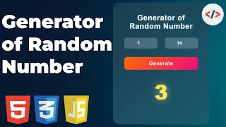 Random Number Generator Using HTML CSS JavaScript With Cool Animation