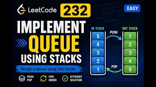 LeetCode 232 Implement Queue using Stacks Queue Data Structure Explained in C