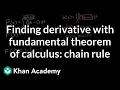 Finding derivative with fundamental theorem of calculus chain rule AP Calculus Khan Academy