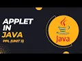 Applets In Java ppl unit 3