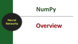 Lecture NumPy - Overview Deep Learning